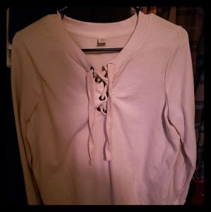 White loose /  boyfriend sweater top